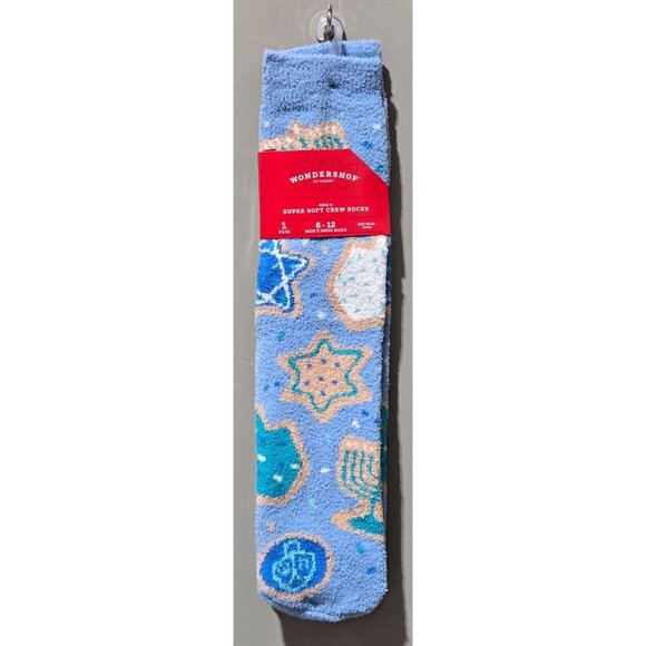 Wondershop Other - Men's Light Blue Hanukkah Themed Super Soft & Plush Crew Socks -- Shoe Size 6-12